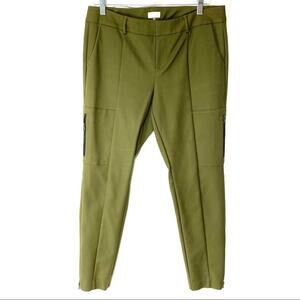 Ecru Military Green Ankle Zip Pants Size 8